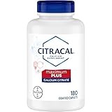 Citracal Maximum Plus Highly Soluble, Easily Digested, 630 mg Calcium Citrate With 1000 IU Vitamin D3, Bone Health Supplement for Adults, Caplets, 180 Count