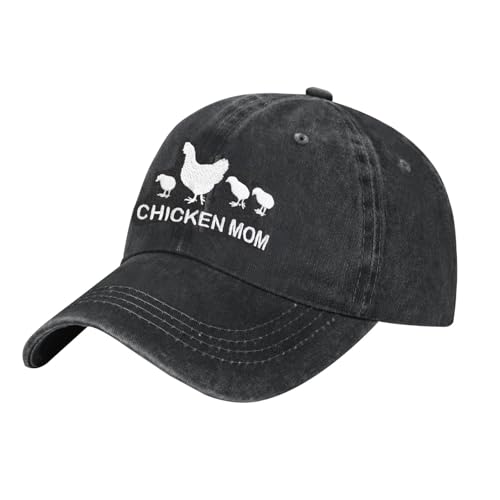 Image of Chicken Mom Hat, Chicken Cow Farms Gifts, Cow Mom /Dad Baseball Hat Adjustable Embroidered Farmer Baseball Cap