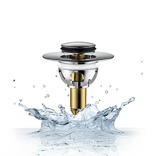 Bouchon Baignoire Universel, FINELYCR Bonde de Lavabo Pop Up en Acier Inoxydable, Bouchon Evier Cuisine Vanité Bouchon de Vidange Évier Cover