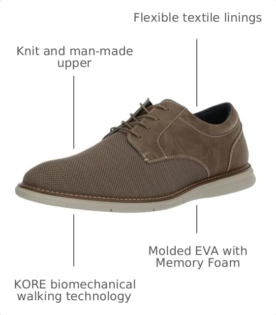 Image of Nunn Bush Chase Knit Plain Toe Oxford Lightweight Breathable Versatile Lace Up