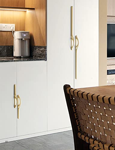 Myxekllo Brushed Gold Cabinet Pulls Zinc Alloy Drawer Pulls, Semi Circle Cabinet Pull Handles For Kitchen Cabinet Cupboard Dresser, 2 Pack #TOP5