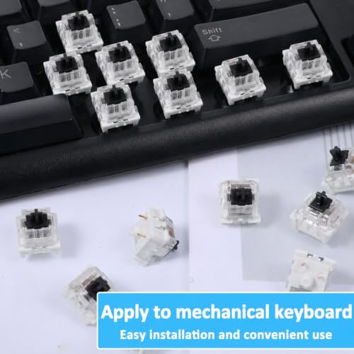 Image of 72 Black Mechanical Keyboard Switches 3Pin Key Clicker Replacement