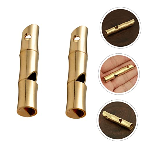 2 silbatos portátiles de latón SUPVOX para deportes y supervivencia miniatura 7
