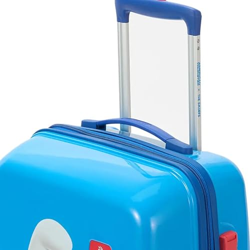 Image of American Tourister Smurfs 53 CM Small Suitcase with Combination Non TSA Lock & 4 Wheels Hard-Sided PC Cabin Luggage /Trolley Bag for Travel /Luggage Bag with Spinner Wheels for Travel- Blue /Red