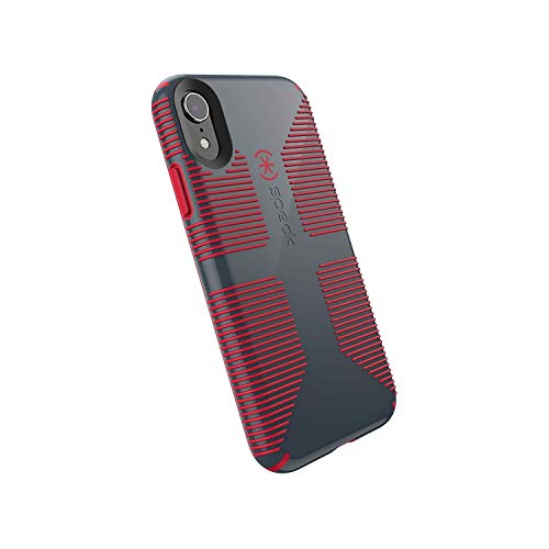Speck Products CandyShell Grip iPhone XR Case, Charcoal Grey/Dark Poppy Red
