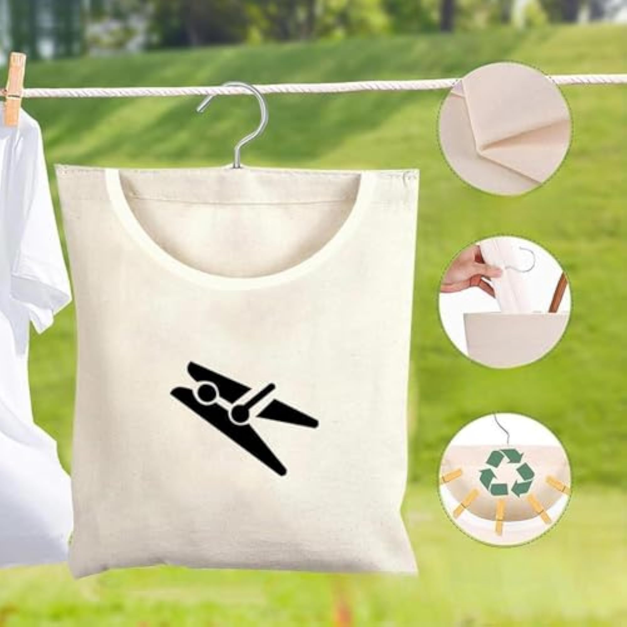 Clothespin Storage Bag for Laundry Organization