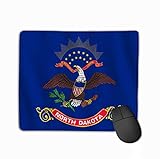 Mousepad Custom Design Gaming Mauspad Gummi Längliche Mausmatte North Dakota US State Flag Waving Effect Offizieller Anteil North Dakota US State Flag Waving Effect Official