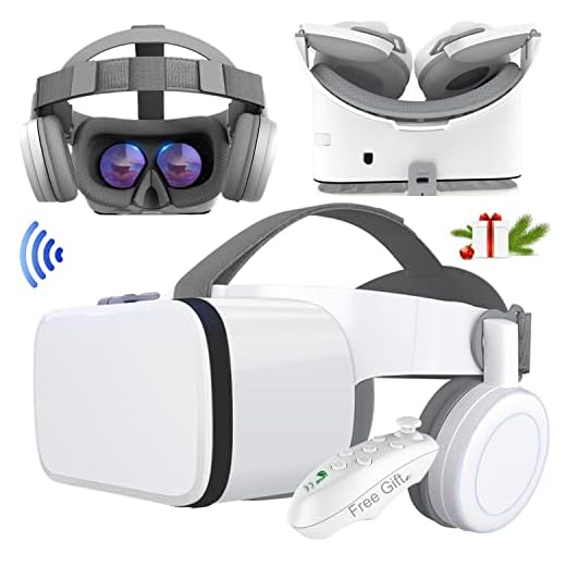 VR Headset, Virtual Reality Headset w/ Controller & Headphones for Kid Adult Play 3D Game Movie, Universal VR Set Glasses Goggle Bundle for PC Android Phone for iPhone 13 12 11 Pro X S R Max Samsung