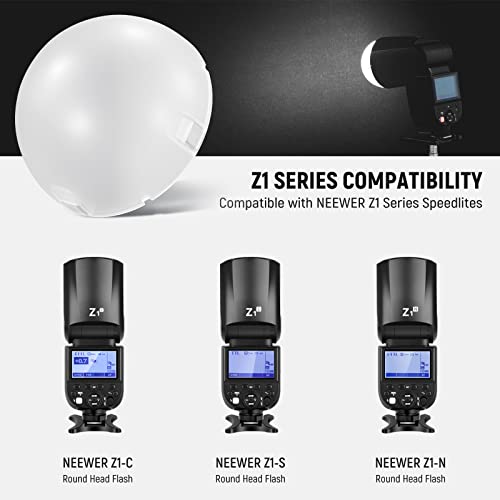 Image of NEEWER M12 Magnetic Dome Diffuser for Round Head Speedlite Flash | Magnetically Attached, Flash Dome Light Modifier, for Z3R, Z2PRO, Z2, Z1 Speedlite