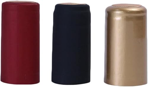 FRCOLOR 200 tapas termorretráctiles de vino, tapón térmico rojo, corchos de vino, accesorios rojos para blusa roja, mangas de botella retráctil,