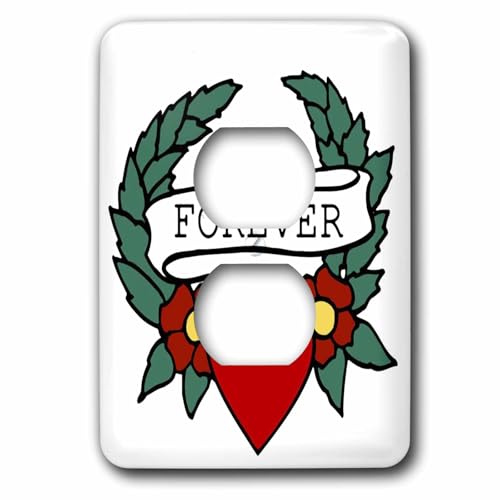 Tattoo Heart Forever cache-prise décoratif pour double prise - 2