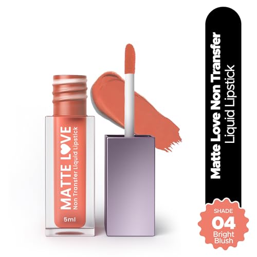 Image of Hilary Rhoda Matte Love Non Transfer Liquid Lipstick | Lightweight & Matte Finish | Waterproof Lipstick for Women | Long Lasting & Non-Drying Lipstick | 5ml (Bright Blush - Shade 04)