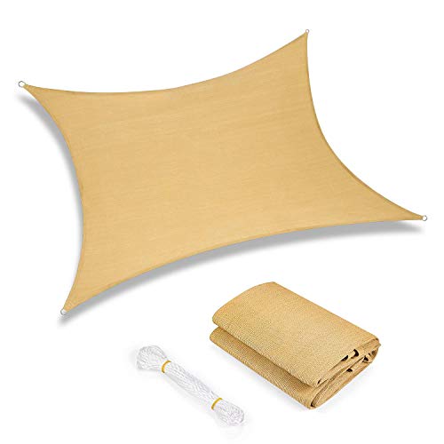 GOUDU Toldo Vela de Sombra Rectangular Toldo Vela IKEA Prevención Rayos UV Solar protección para Exteriores, jardín - Beige 3x4.5m