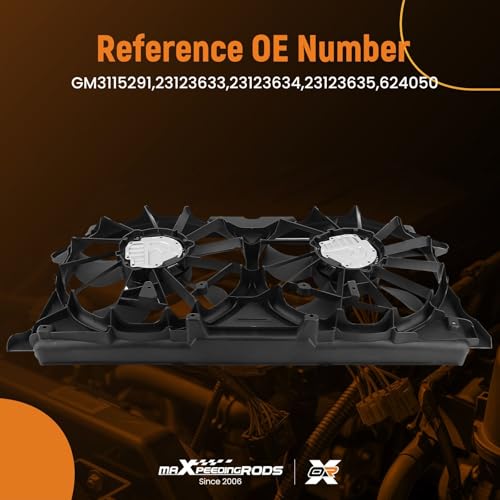 Image of maXpeedingrods 23123635 Cooling Fan Assembly for Chevy Silverado 1500 2014-2019, for GMC Sierra 1500 2014-2019, GM3115291 621-619