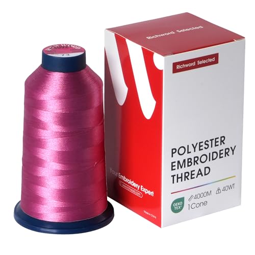 Image of Poolin Polyester Machine Embroidery Thread 4000M 40WT Fuchsia Pink 0073 | Smooth Feeding with Stable Tension for Clean, Consistent Stitching on Home and Commercial Embroidery Machines