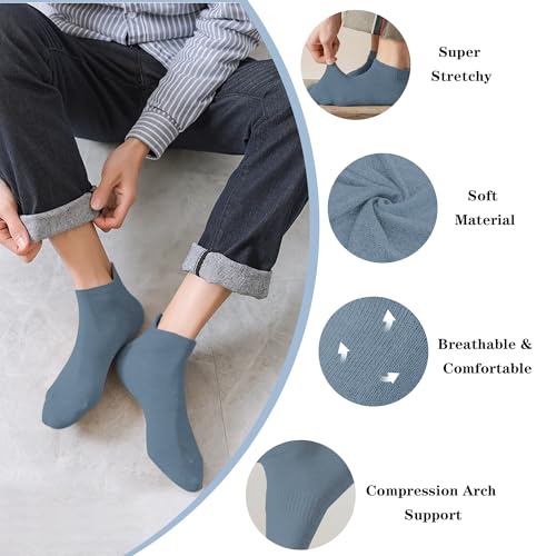 Image of Ankle Socks for Women and Men Heel Tab Athletic Socks Running Athletic Low Cut Tab Socks Sports No Show Sock 6 Pairs