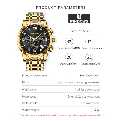 Image of PINDOWS Watch for Men Big Dial Analog Digital Black Silicone Sport Multifunction Luminous LED Dial Waterproof Watches Fashion Wristwatches