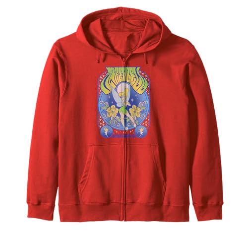 Sweat à capuche zippé Tinker Bell Clochette au style rétro seventies