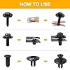 Adiwo 64 PCS Screws and Nut Clip Kit, Car Body Fender Screws and Bumper Guard Plate Fixing Bolts, Metal U-type Fastener Clip with Hex Head Self Tapping Screw, for Car Wheel Arch Cover Undertray #2