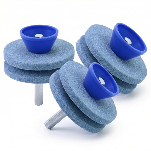 QWORK® 3PCS Affûteuse de Lames de Tondeuse à Gazon, Affûteuse de Outils de Jardin, Compatible...