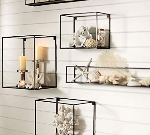 Étagère murale en fer carré MU pour rangement et décoration de salon