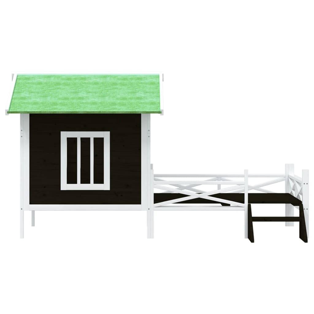 Domek dla psa drewno sosnowe szare 159 x 120 x 88,5 cm