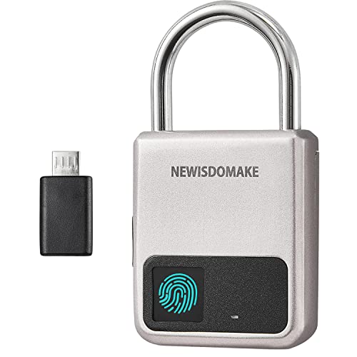 Fingerprint Padlock, Smart Padlock with USB Charging Support, Fingerprint Lock,