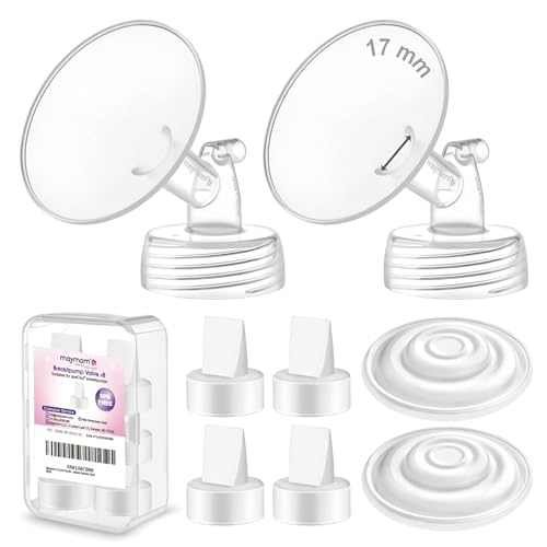 Image of Maymom Pump Parts Compatible with Spectra S1 Spectra S2 Spectra Incl Wide Mouth Flange (17 mm) Duckbill Valve Silicone Membrane Replacement Parts Not Original Spectra Shield Parts