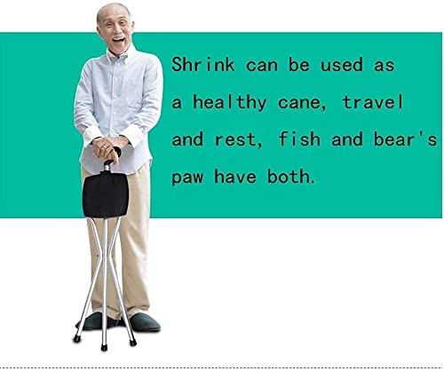 Canne pliante multifonction avec petit tabouret extérieur antidérapant - 2