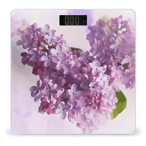 Báscula digital Lilac Flowers para peso corporal, pantalla LCD grande miniatura 1