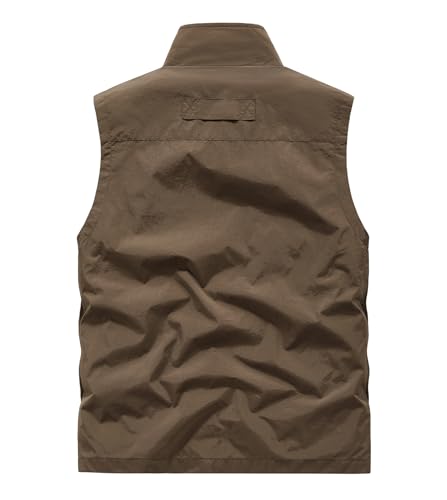 Image of Lightweight Outdoor Vest Jacket for Men, Windbreaker for Golf, Safari, Travel, Fishing, Hiking