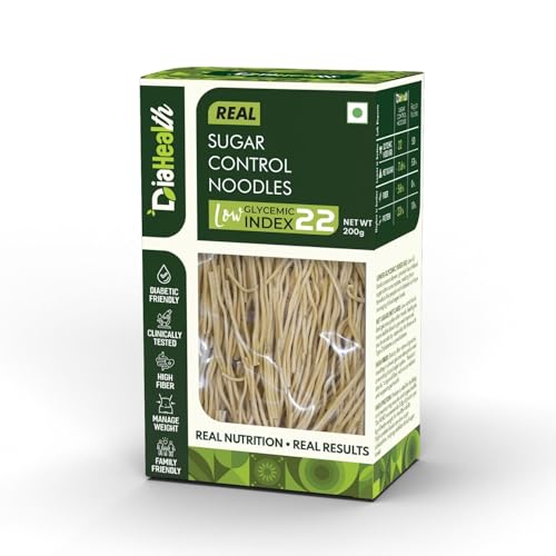 Image of Diahealth Diabetic Care Noodles, 200 Gms X Pack Of 2, Low Glycemix Index (22) & High Protein /Serv, Taste Just Like Regular Noodles, Ultra Low Carb, Pre-Biotic High Fibre, For Diabetics And Weight Loss
