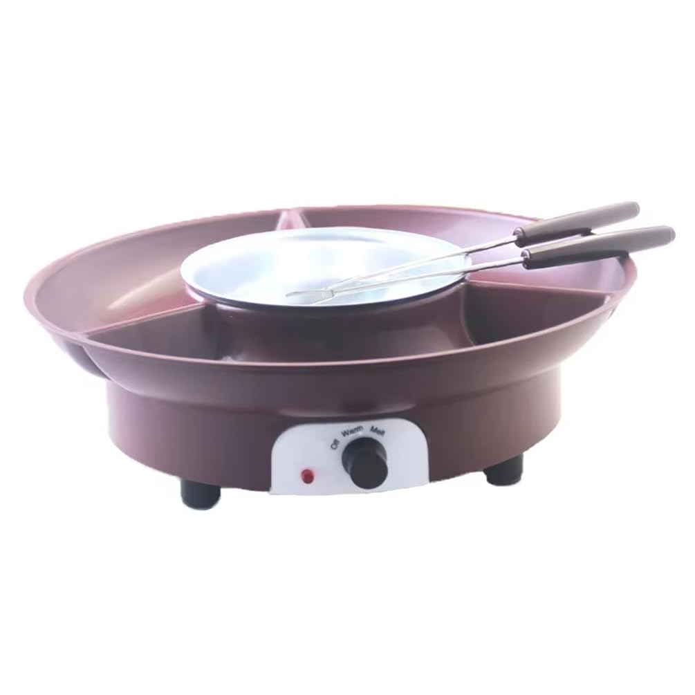 Machine à Fondue Au Chocolat, Kit De Fondue Au Chocolat avec 4 Fourchettes en Acier, Ensemble De Casseroles à Fondue Au Chocolat électrique, Contrôle De La Température, Machine à Fontaine à Chocolat