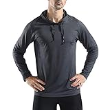 Gerlobal Mens Gym Workout Active Muscle Bodybuilding Long Sleeve Hoodies Casual Hooded Sweatshirts