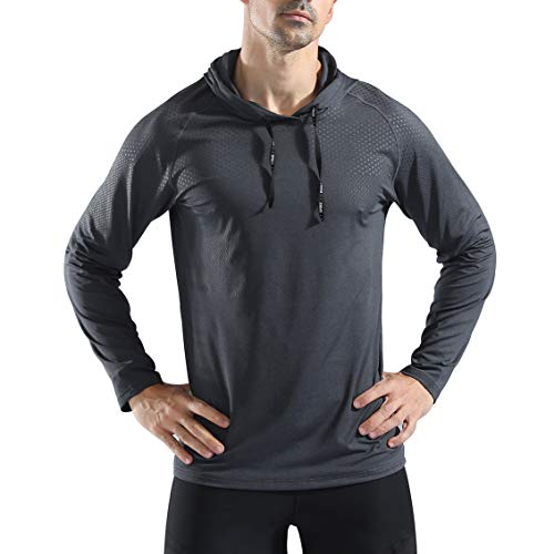 Gerlobal Mens Gym Workout Active Muscle Bodybuilding Long Sleeve Hoodies Casual Hooded Sweatshirts