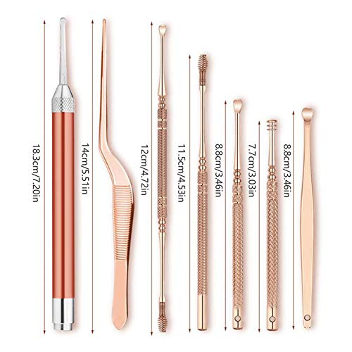 Ear Cleaner, Earwax Removal Kit, Earwax Removal Tools Safely and Gently Cleaning Ear Canal at Home, Exfolimates, Earwax Cleaners, Ear Cleansing Tool 7 Set with Storage Box