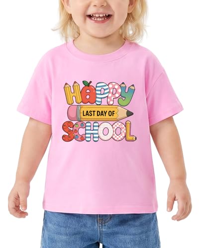DOGCOME Boys Last Day of School Shirt for Girls Kids Summer T-Shirts Toddler Tops Tee Short Sleeve 3-8T