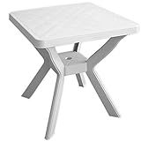 gartentisch rund ausziehbar kunststoff Material: Kunststoff Multistore 2002 Robuster Gartentisch Campingtisch Beistelltisch 70x70cm Vollkunststoff Balkontisch Terrassentisch Kunststofftisch - Weiss