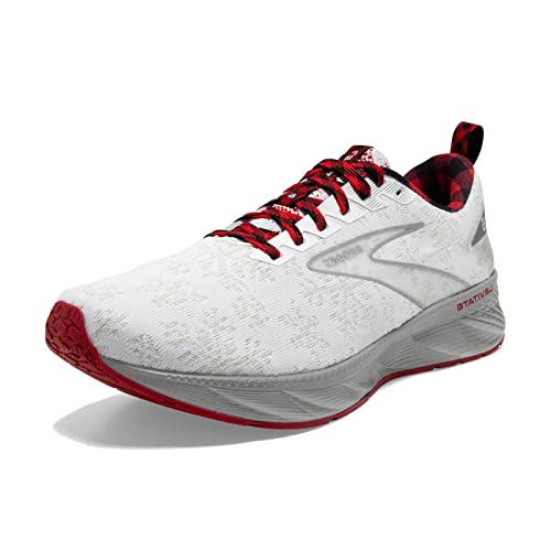 Brooks Men’s Levitate 6 Neutral Running Shoe, White/Red/Silver, 45 EU