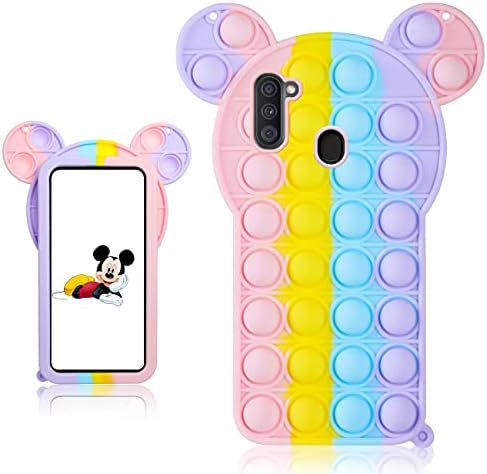 Qerrassa Color Mouse Classic Silicone Case for Samsung Galaxy S10,Cute Fidget Cartoon Cover Kids Girls Fun Soft Cases Funny Design Fashion Stylish Kawaii Unique Protector for Samsung Galaxy S10