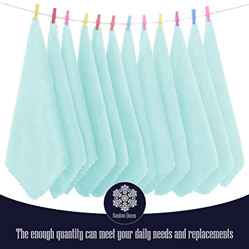 Image of 16 Pack Baby Washcloths - Luxury Coral Fleece - Extra Absorbent and Soft Wash Clothes for Newborns, Infants and Toddlers - Suitable for Sensitive Skin and New Born-Baby Shower-Frozen Blue,10x10 Inch