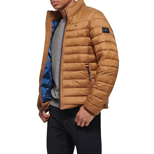Image of Tommy Hilfiger Mens Embroidered Logo Puffer Jacket