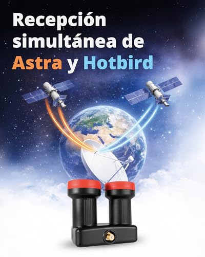 Miniatura 3 de Megasat Diavolo Monoblock Lnb Individual Lnb Universal Compatible Con Astra Y Hotbird, Con Conmutador Diseqc Integrado, 1 Usuario Negro Rojo