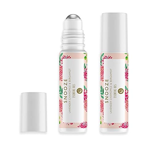 Soul Nutrients | Snooze Roll On Oil for Sleep 10ml l Pulse Point Aromatherapy Rollerball Sleep Aid | Essential Oil Roller with Lavender, Chamomile & Bergamot Cover