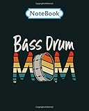  Notebook: bass drum funny retro marching band mom - for men woman Journal/Notebook Blank Lined Ruled 100 pages 8x10 inches