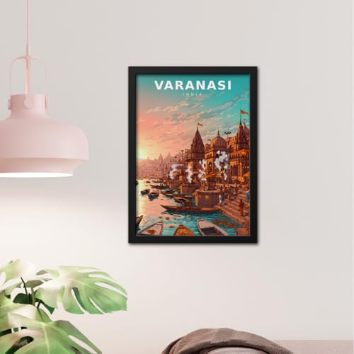 Image of Goat Villa Varanasi India City Heritage Framed Laminated Poster Wall Hanging Wooden Photo Frames 12 X 9 Inches