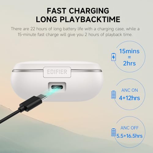 Image of Edifier NeoBuds Pro 2 True Wireless Headphones, Bluetooth 5.3 Noise Cancellation in-Ear Earphones with 8 Microphones, Fast Charging, Game Mode,Ivory