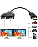 MDLSDE Adaptateur Répartiteur HDMI, 1080p Mâle vers Double HDMI Femelle 1 vers 2 Voies Répartiteur de Câble pour HDTV HD LED Écran LCD et Projecteurs Deux Téléviseurs Commutateur 2 Ecrans