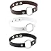 Produktbild Daimay Juland 3PCS Choker Halskette PU Leder Goth Choker Kragen mit Ring Punk Rock Kragen Einstellbare Größe - Schwarz Weiß Grau