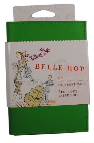 Belle Hop Green Tea Leather Passport Case Holder